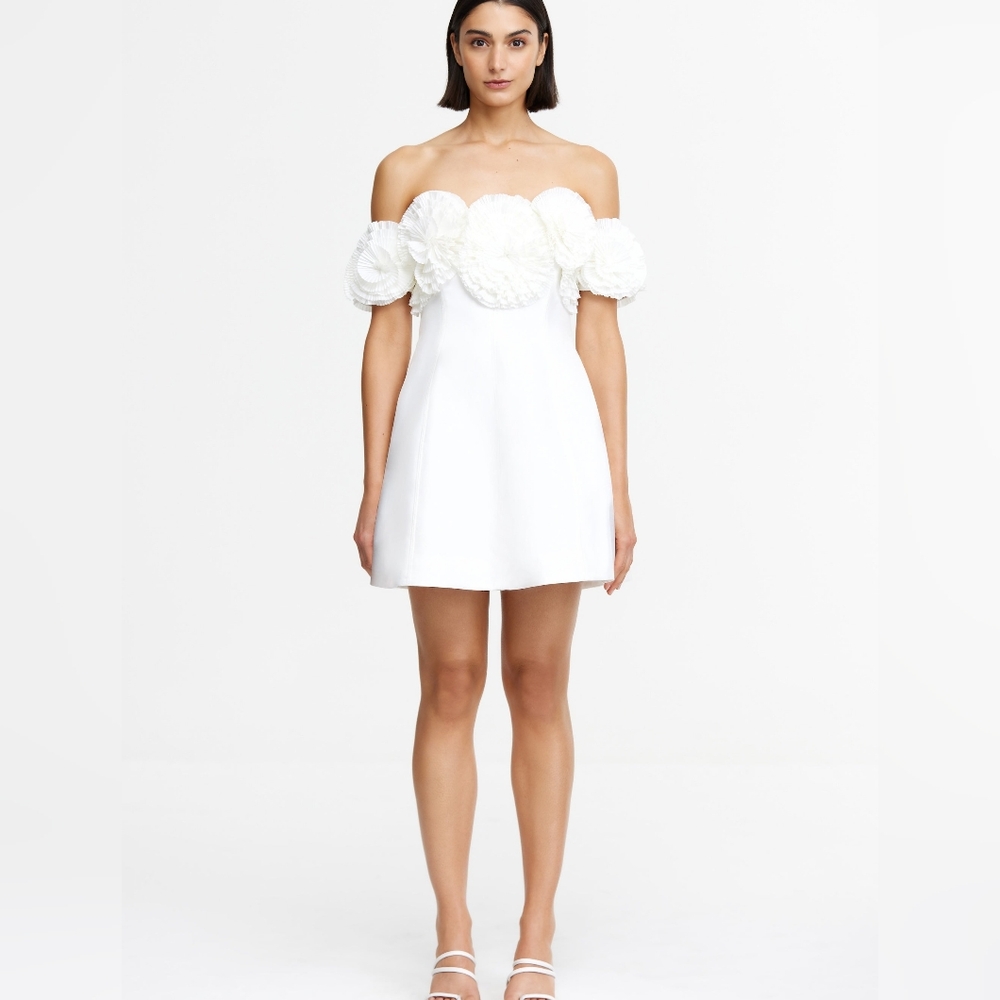 Acler White Off-Shoulder Mini Dress